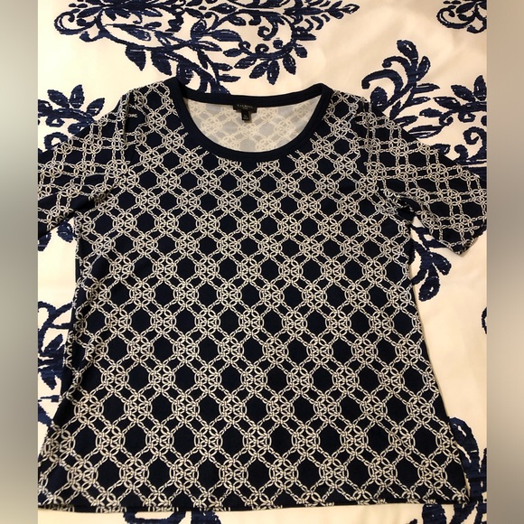 Talbots, LP stretchy nautical design T-Shirt. - Picture 3 of 8